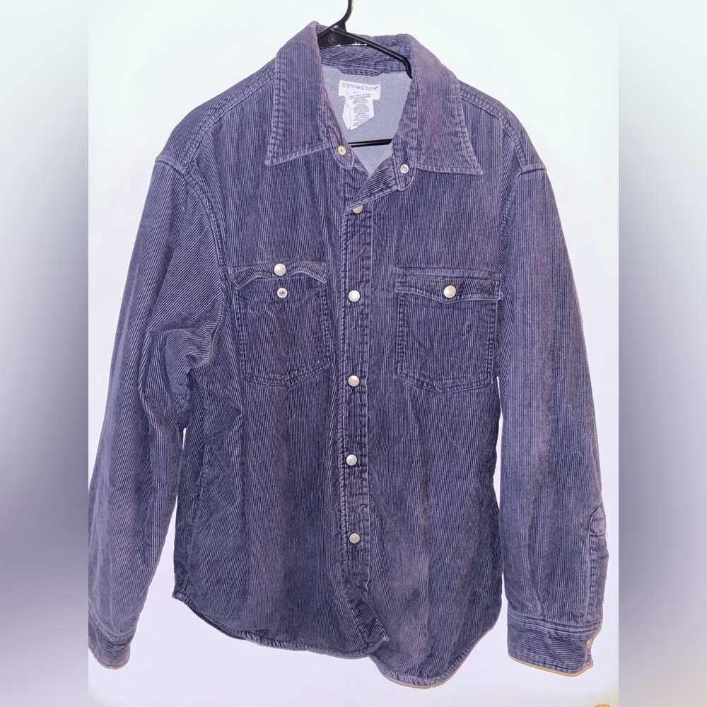 Vintage blue curduroy jacket fleece lined